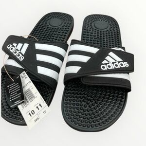 Adidas Adilette Comfort Unisex Slides Black Size 10 Mens 11 Womens Velcro Strap